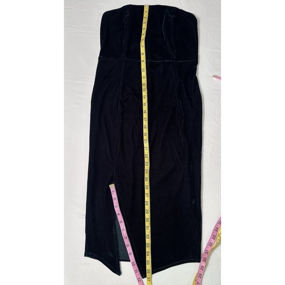 LULU'S Forest Green Hey Baby Velvet Strapless Bodycon Midi Dress SIZE M - Picture 7 of 9